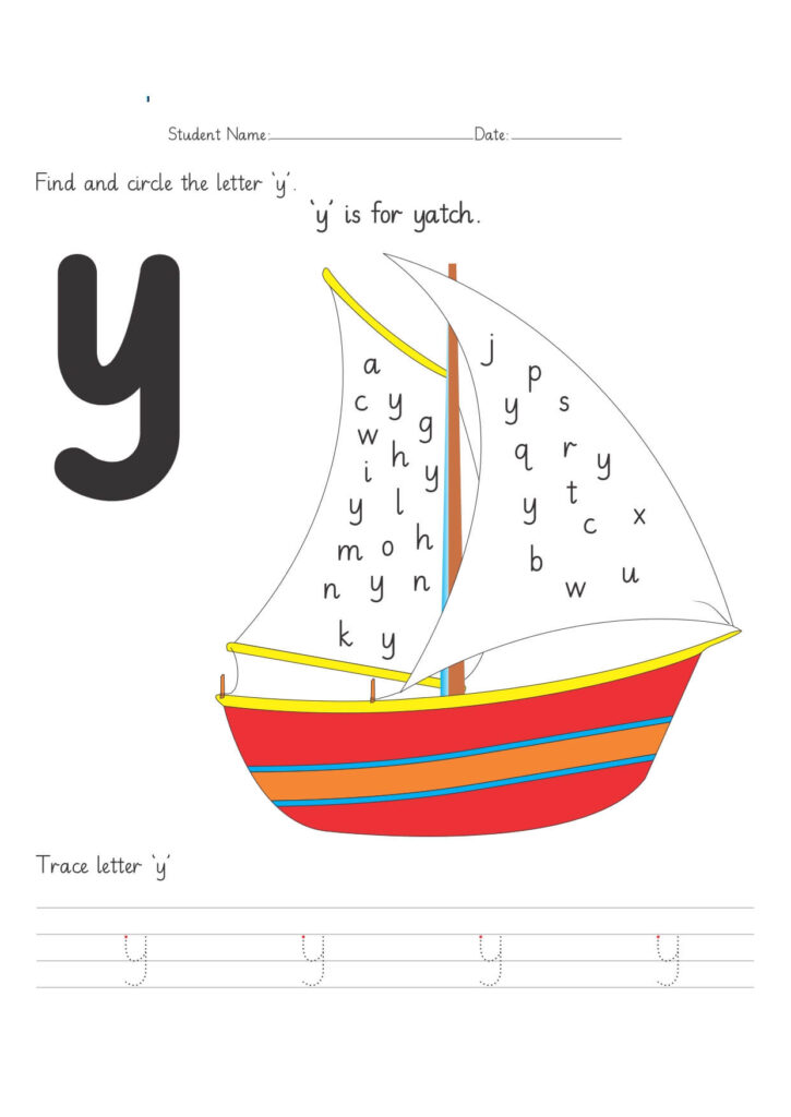 Engaging Alphabet Y worksheets for preschool learning activities.